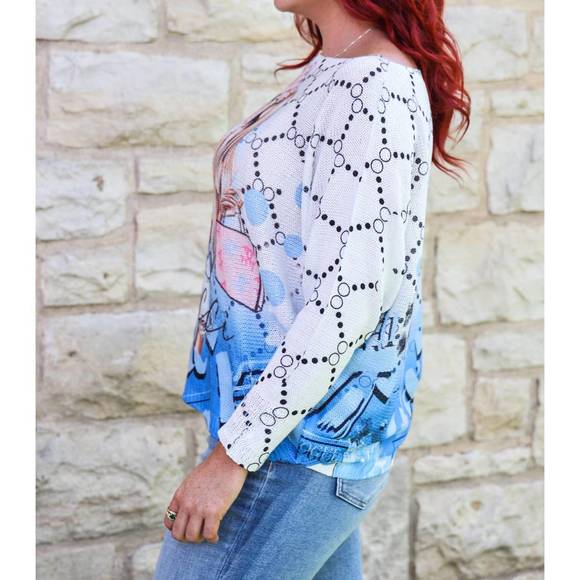 NEW LOOK MODE USA eiffel tower model sweater in white - Picture 2 of 3